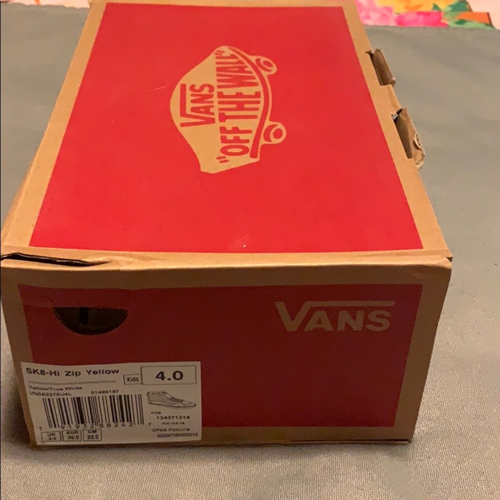 Mustard yellow Vans size 4 kids